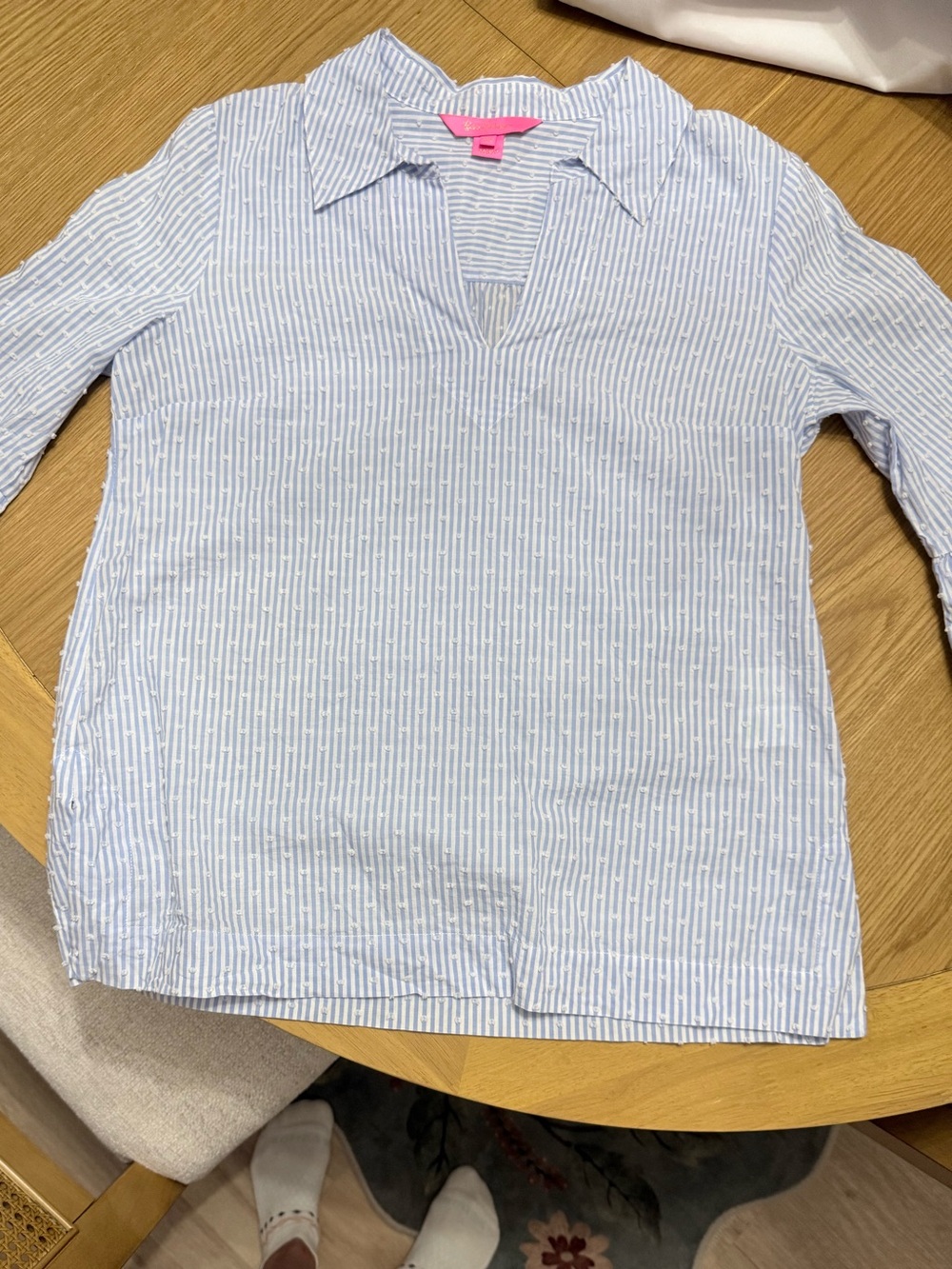Lilly Pulitzer Light Blue & White Women’s Shirt